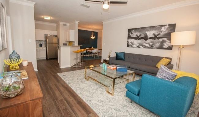 a living room with a couch and a coffee table